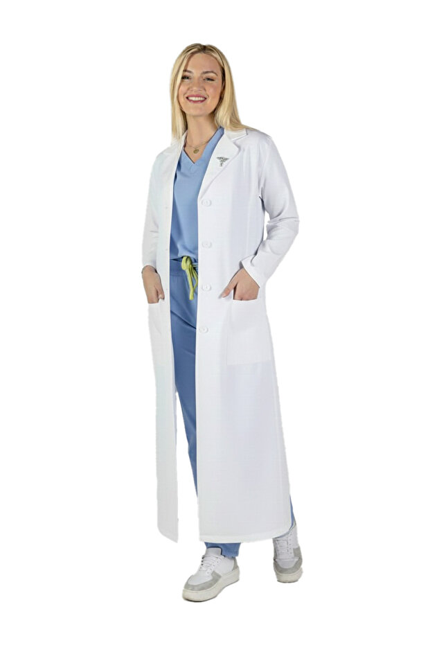 Vinca Long Length, Classic Collar, Women's Doctor's Coat (52 Inches)