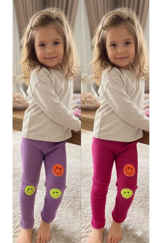 Girls' Clothing Camisole Tutu with Smiling Face Seasonal Tights Pink Lila Pack of 2