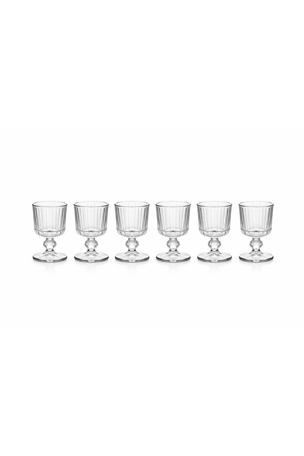 Set of 6 Striped Glass Shot Glasses – 65 ml | Presentation Cup