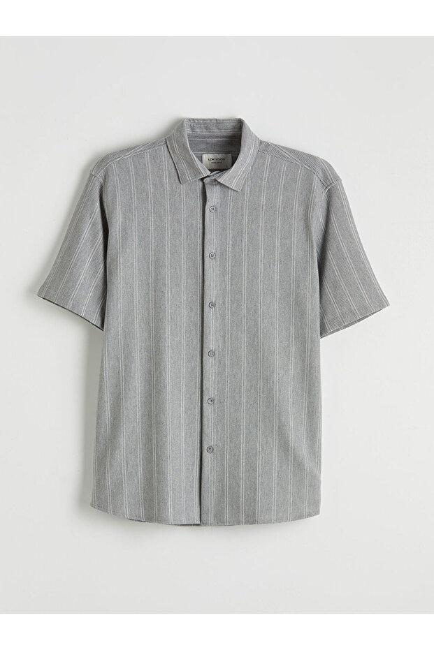 Ozmarka New Season Regular Fit Short Sleeve Striped Men's Shirt