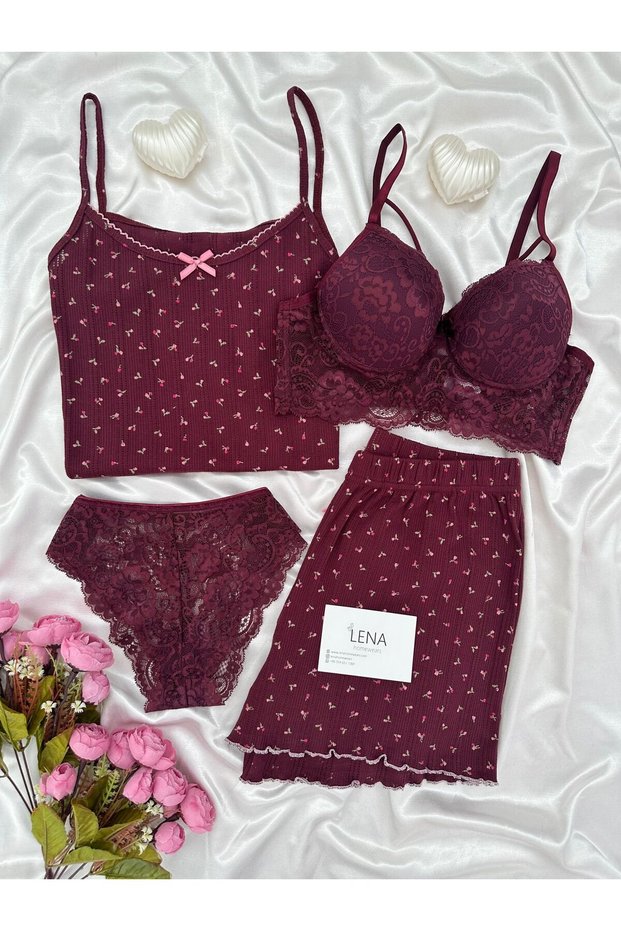 Women's Lingerie Cotton Shorts Pajama Set