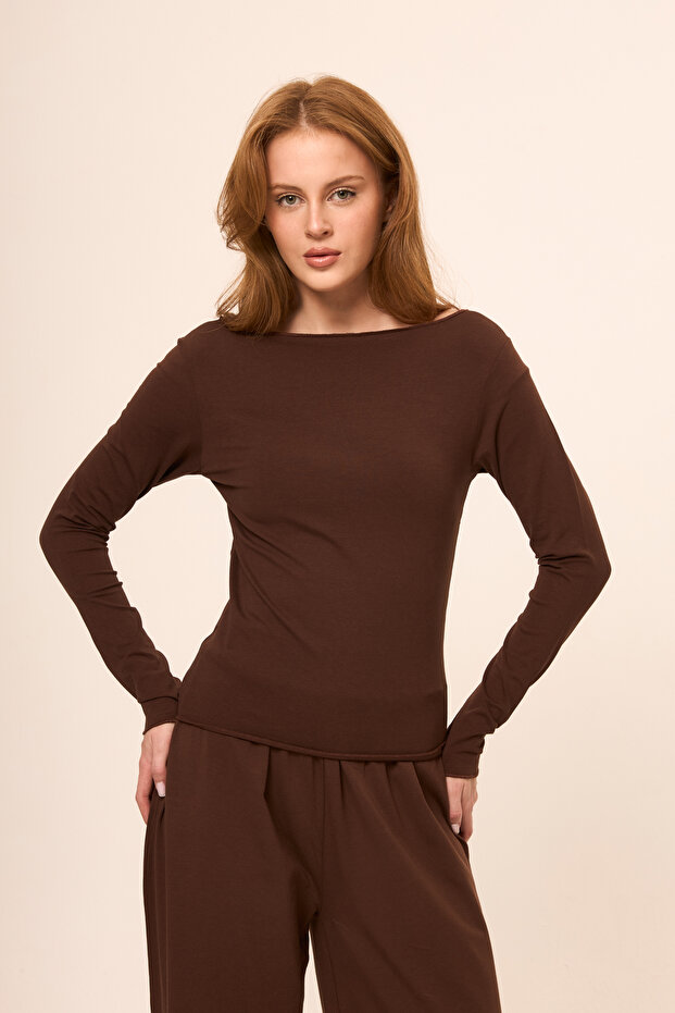 Ultra Soft Combed Modal Boat Neck Blouse