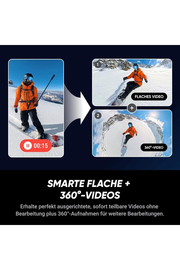 Camera video sport X5, 8K, Ski Bundle - 5
