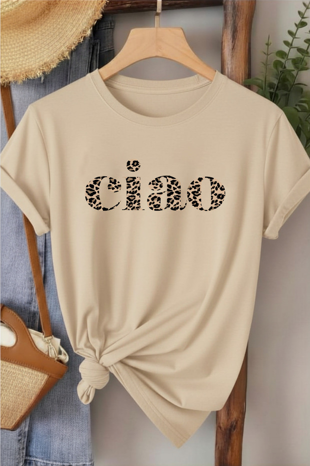 تي شيرت نسائي مطبوع بنمط الفهد من CIAO