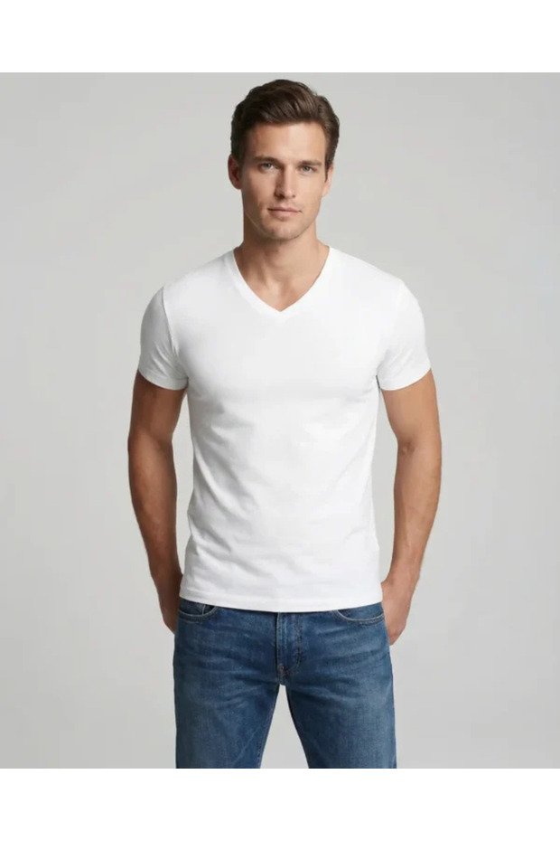 Gents V-neck undershirt - 2pcs, Per size in one pack