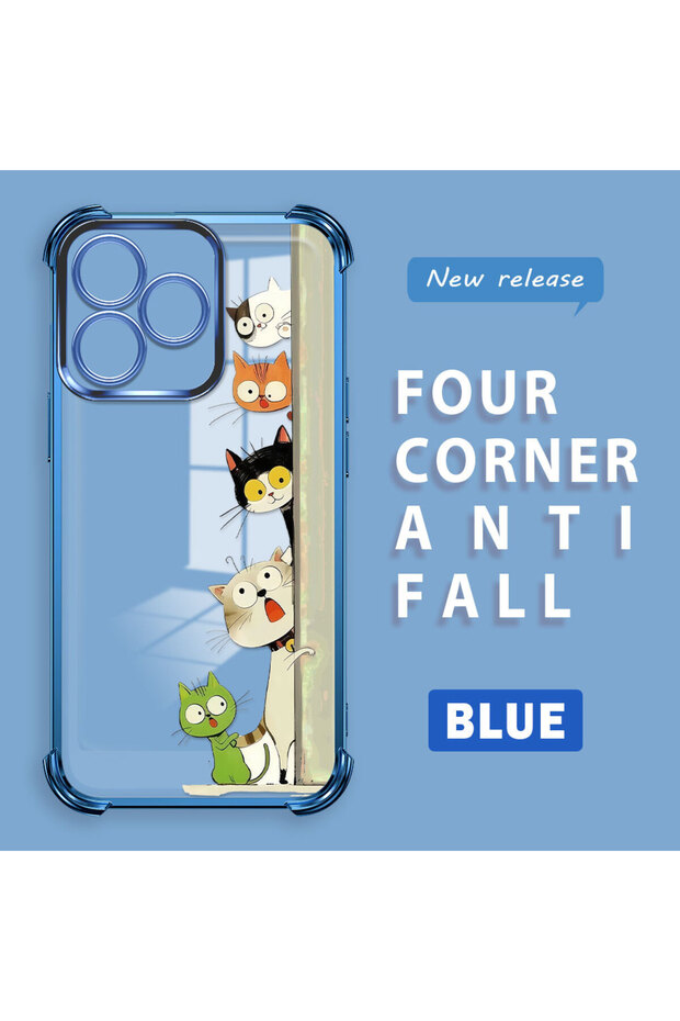 Realme Note 50 4g Compatible Camera Protected Transparent Soft Silicone Phone Case Cat Pattern