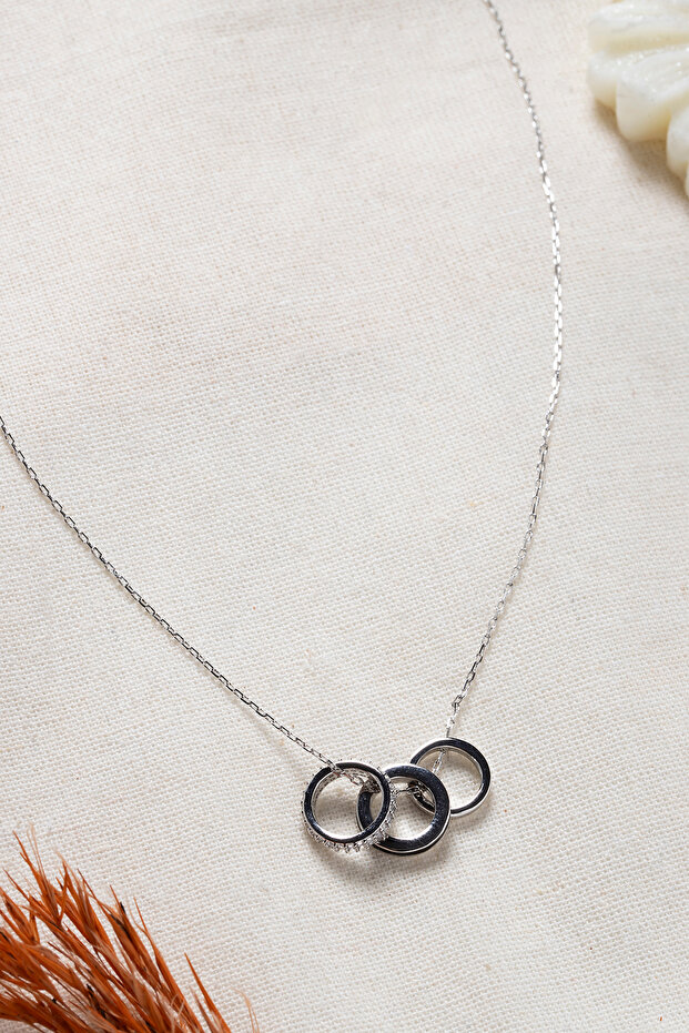 Women's Interlocking Ring Model Multiple Necklace - 4