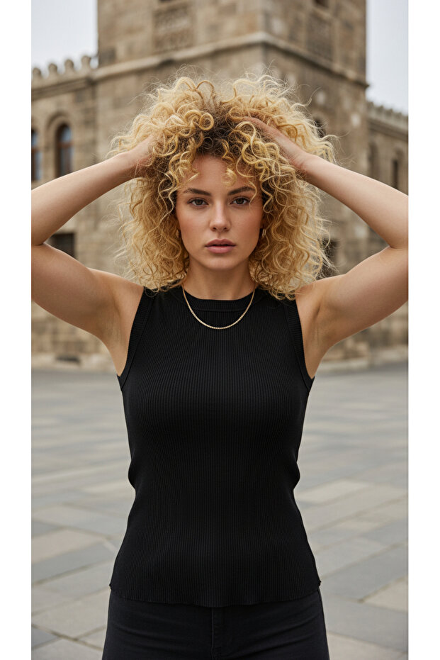 Women's Cotton Stretchy Crew Neck Zero Sleeve Bodysuit
