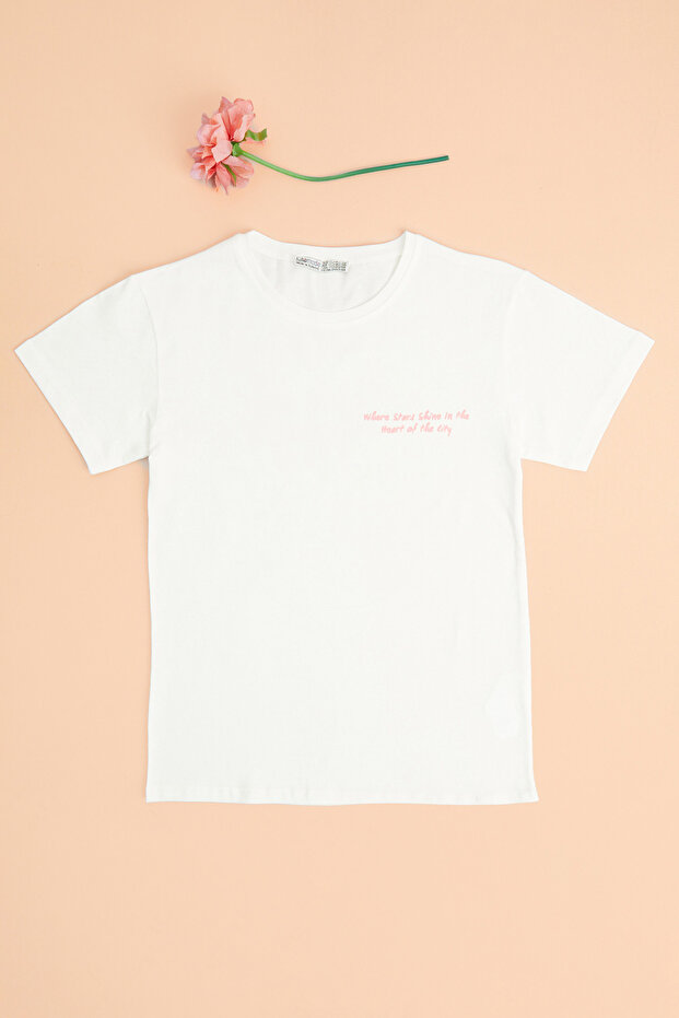 California Printed Crew Neck Girls' T-Shirt