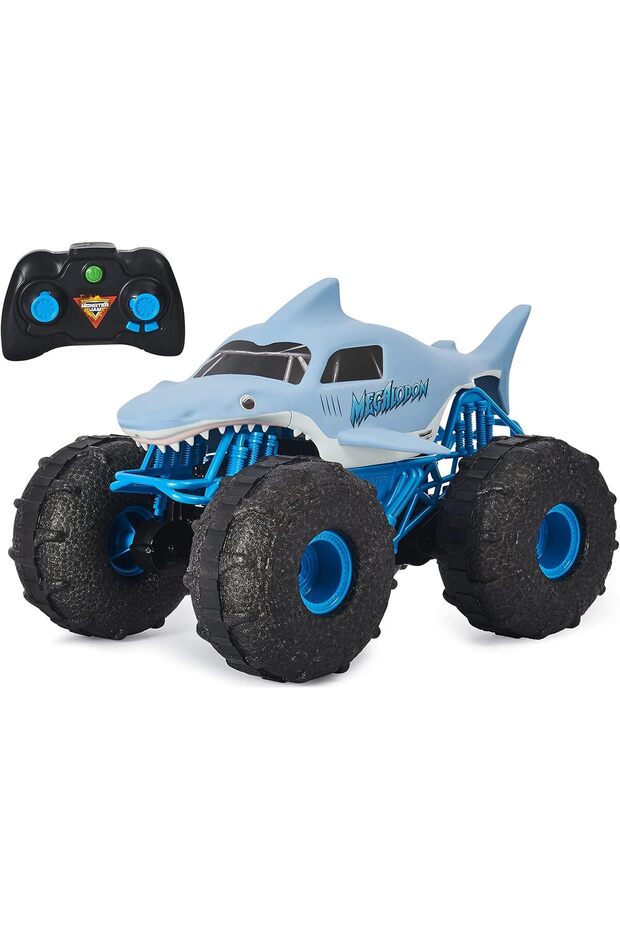 Official Megalodon STORM All-Terrain Remote Control Monster Truck, 1:15 Scale, Grey