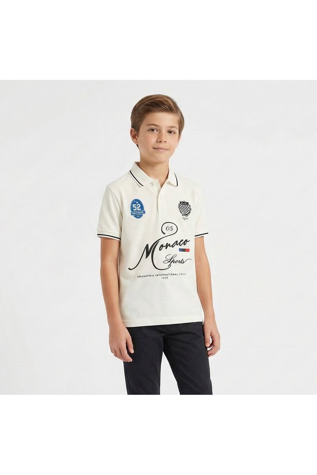 BOYS POLO SPORTY MONACO PRINTED T SHIRT