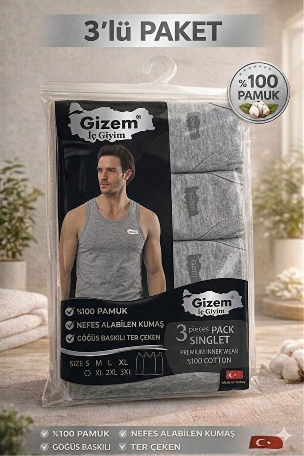 Luxury Combed Cotton Fabric 100% Cotton European Style Men's T-Shirt 3-Pack Premium Package