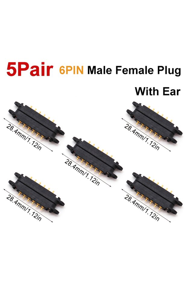 5Pair 6PIN YSIDO 1/3/5Pair DC Magnetic Male Female Connector 2 3 4 5 6 7 8Pin W/Ears Magnetic Pogo P