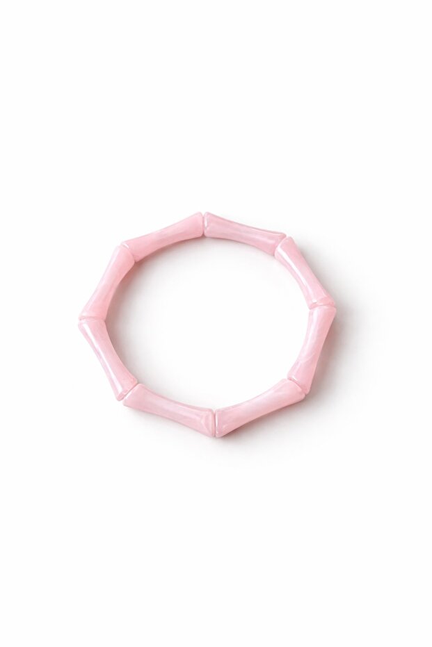 Pink Color Bead Detailed Bracelet