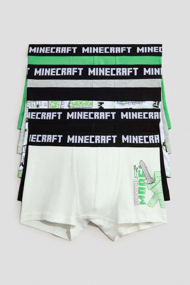 5-pack print-motif cotton boxer shorts
