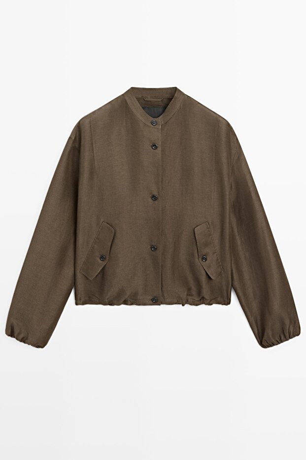 Keten ipek bomber ceket - 5