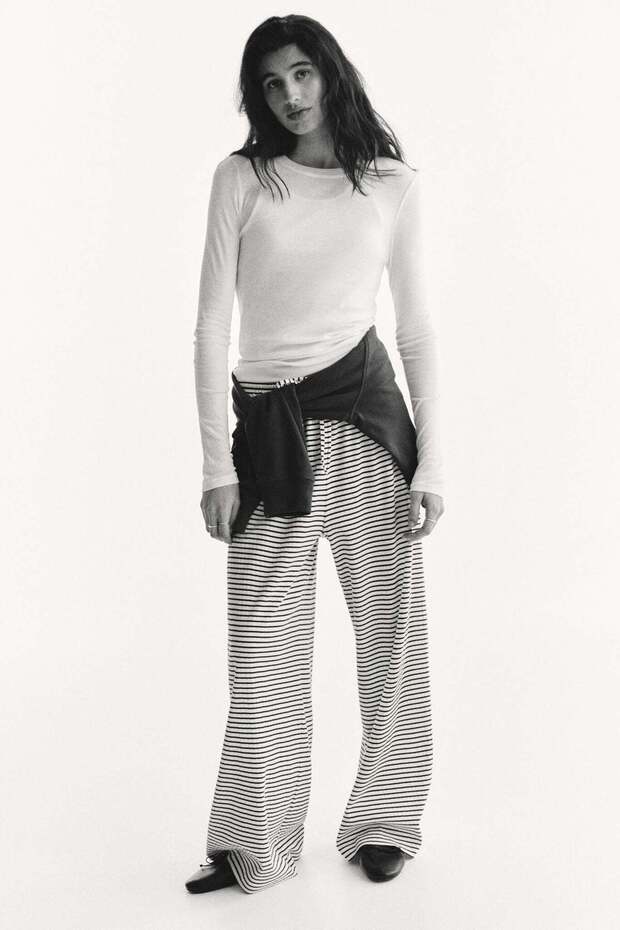 Ribbed drawstring trousers - 2