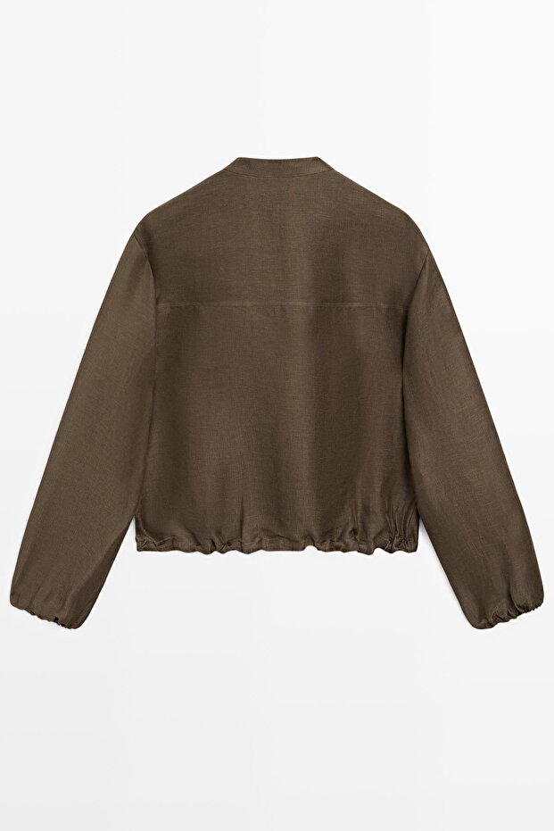 Keten ipek bomber ceket - 8