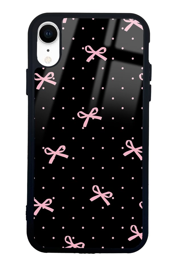iPhone Xr Glossy Phone Case with Pink Ribbon Design