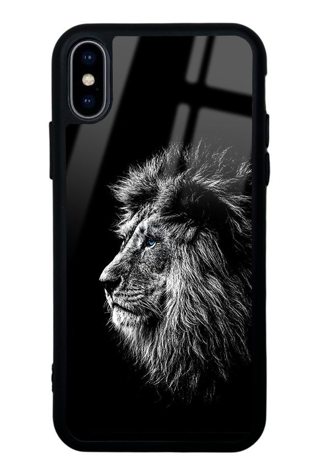 iPhone XS Max Glossy Phone Case with Lion Design