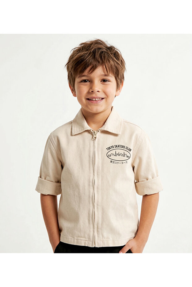 Toddler Boys Lightweight Zip‑Up Jacket – Tokyo Skaters Club Graphic