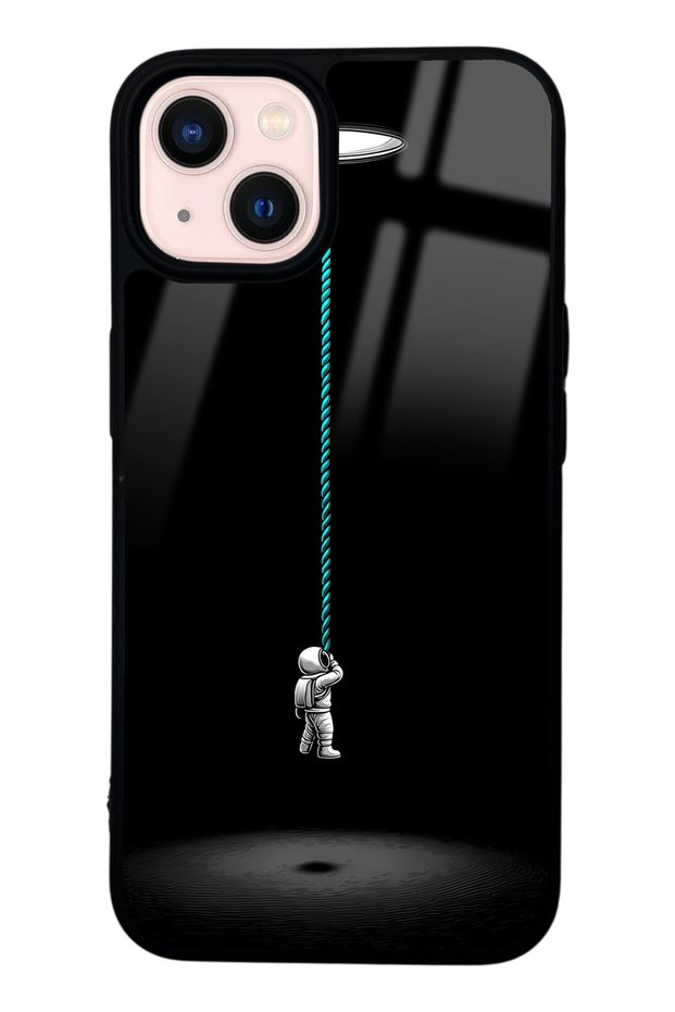 iPhone 14 Glossy Phone Case with Space Escape Design