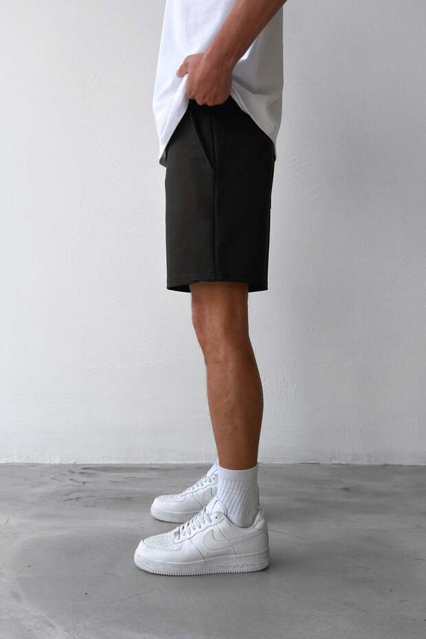 Basic Bel Lastikli Siyah Şort - 3