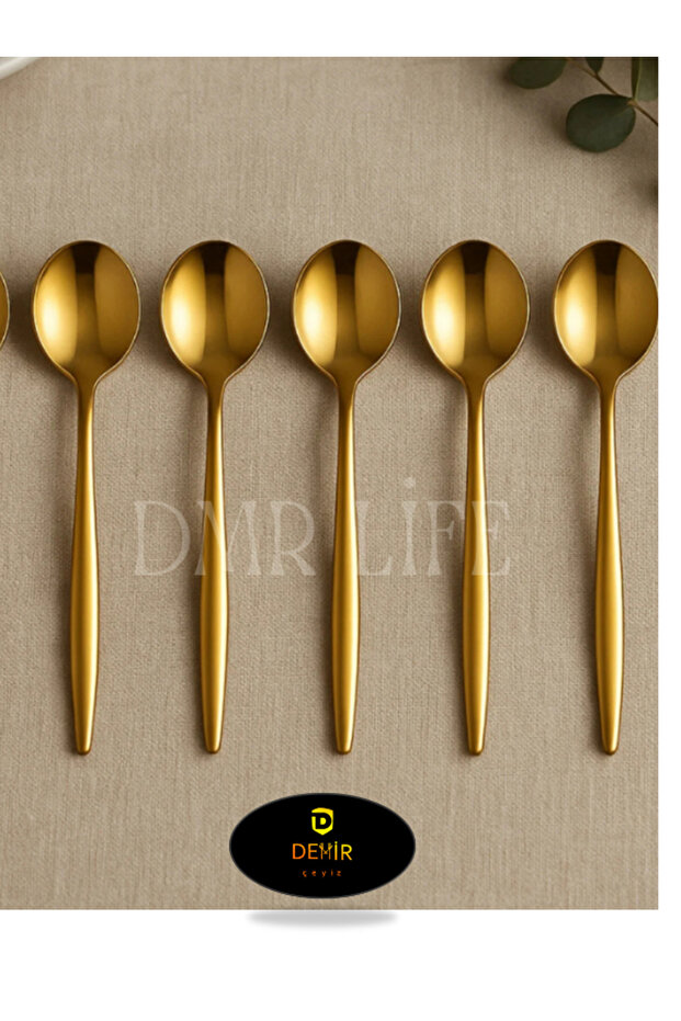 Venezia Titanium Gold 6 Pieces Tea - Coffee Spoons 6 Pieces 18/10