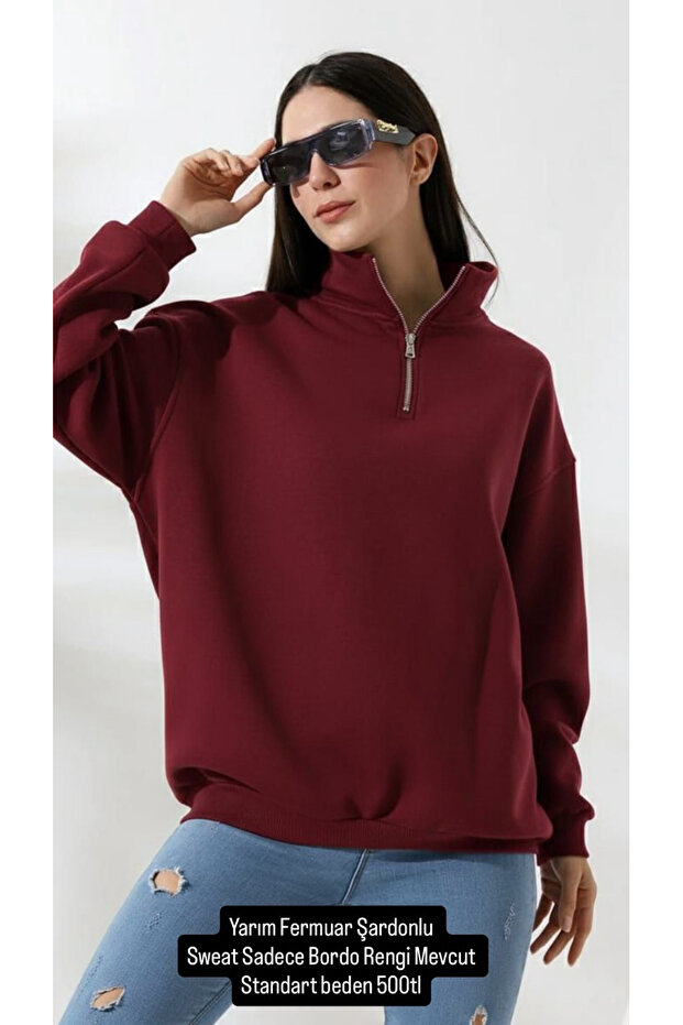 Raised Half Zipper Sweatshirt