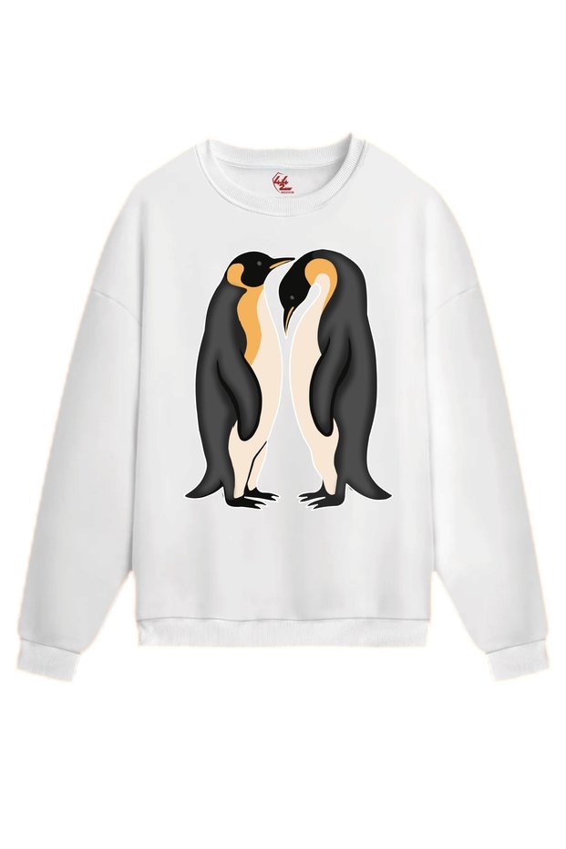 Eternal Love – Penguin Couple Design Sweatshirt / Hoodie (Optional)