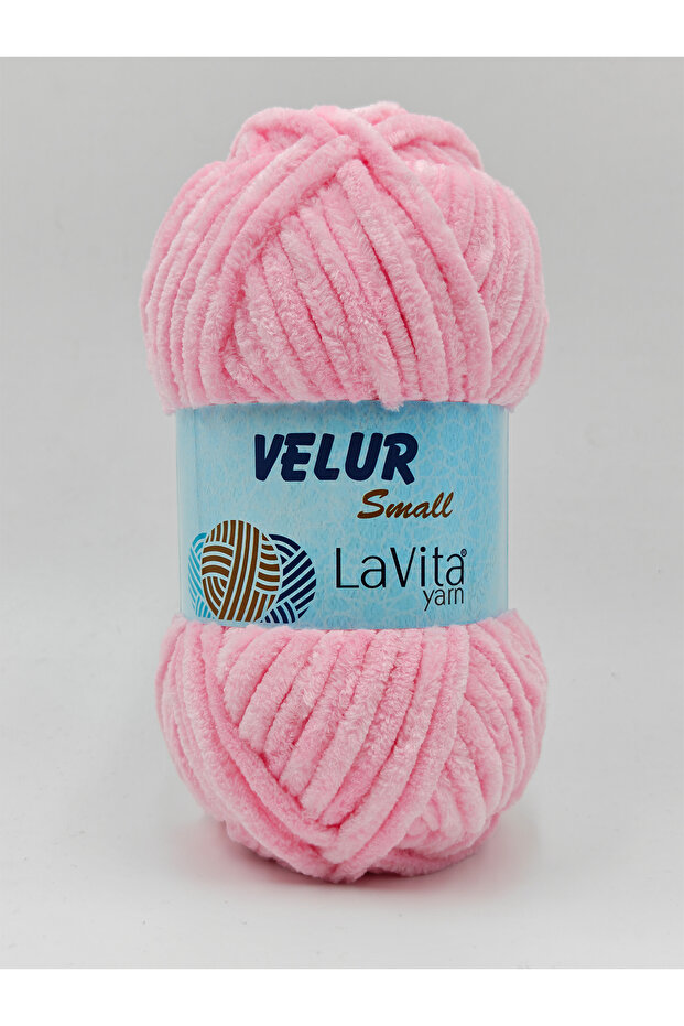 LaVita Yarn LaVita Velur Small Kadife El Örgü İpi %100 Polyester 50gr (4007 BEBE PEMBE)