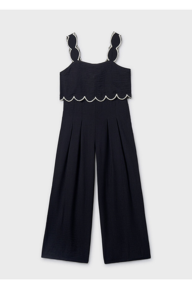 Girl's Ruffled Black Jumpsuit - 06872