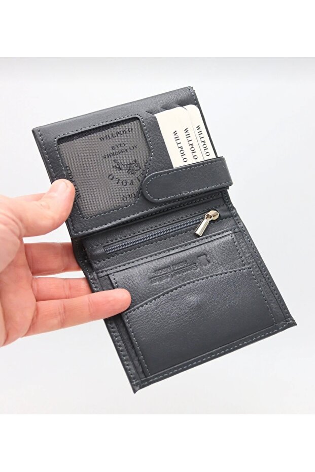 Genuine Leather Willpolo Men's Wallet Card Holder 11.5*9 cm
