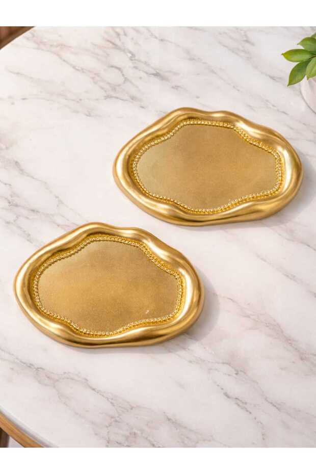 2 Presentation Trays with Handmade Crystal Stones