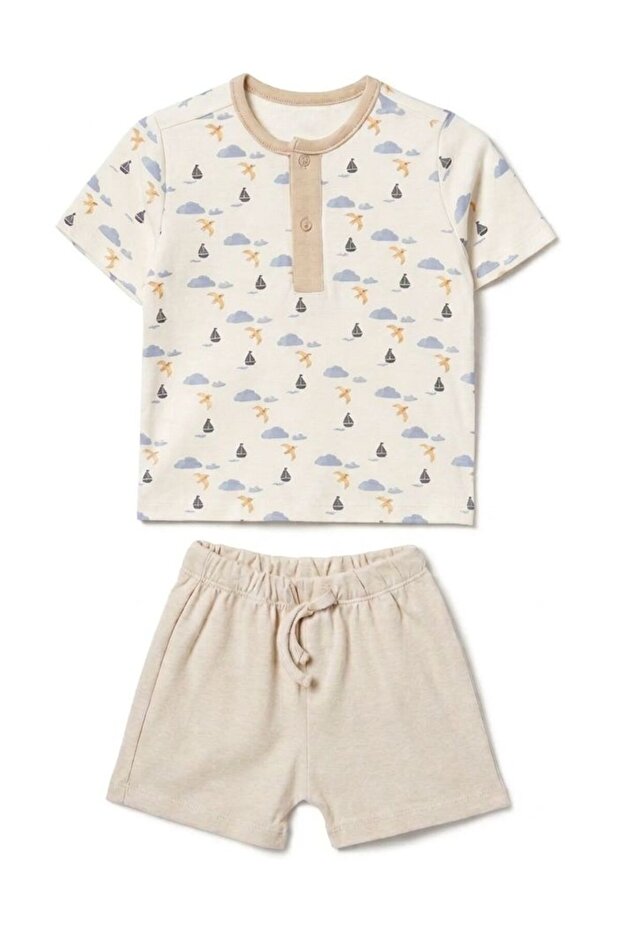 Ciccim Baby 2-Piece Set with Shorts Halo Seagull Printed