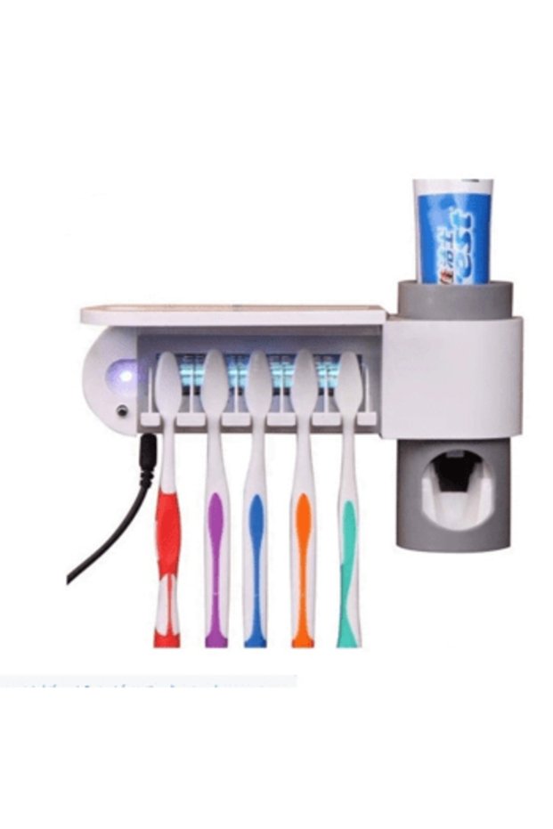 Toothpaste Dispenser, Toothbrush Holder, UV Light Sterilizer