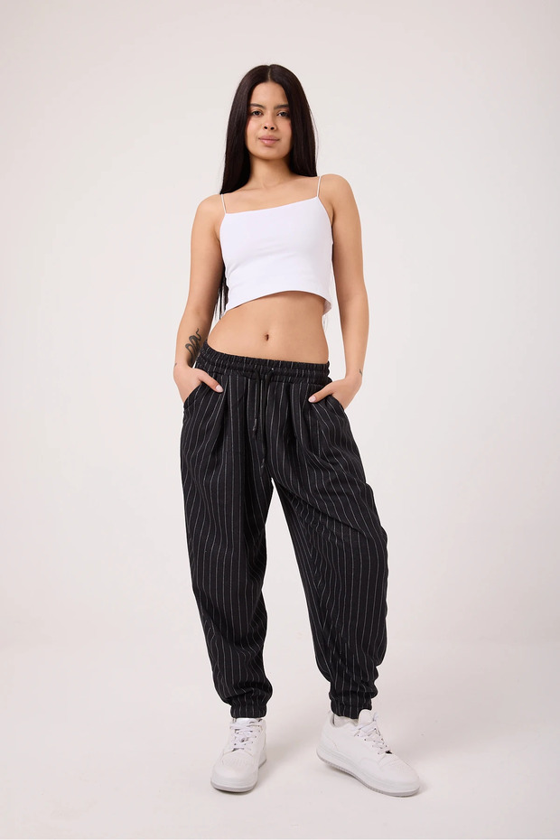 Women's Street Style Striped Sports Baggy Pants