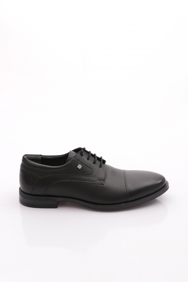 Genuine Leather Lace-Up Special Size Black Men's Classic Shoes 1594
