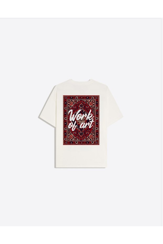 Work of Art Printed Crew Neck Oversize Trendy Women's T-Shirt (Back Printed)