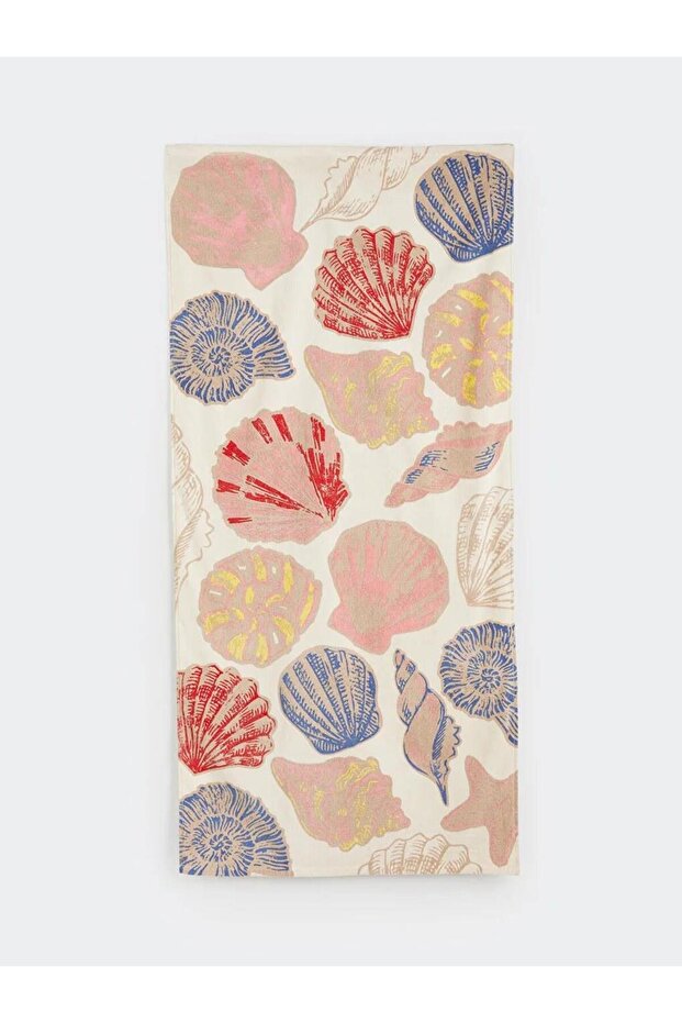 Mixed Seashell Printed Women's Beach Towel 70X150 cm (S6)