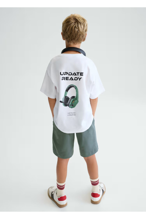 Boy's Shorts T-Shirt Set Green - 06689