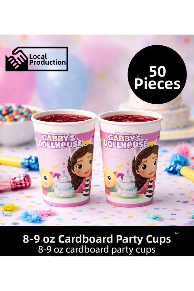 Gabby’S Dollhouse Themed 8-9 oz Paper Party Cups - Birthday Supplies (50 Pieces)