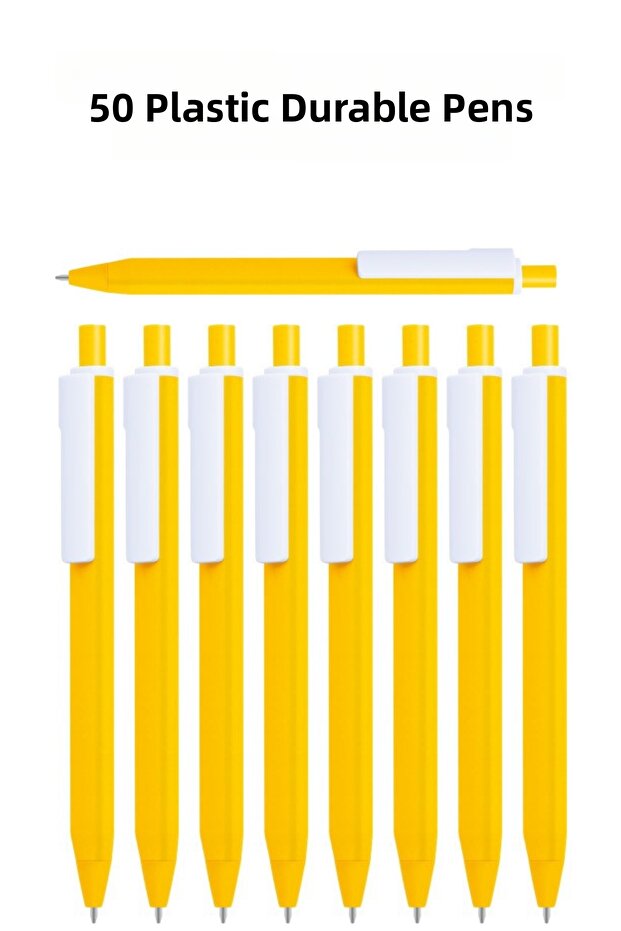 Plastic Ballpoint Pen 50Pcs Press-Type Ballpoint Pen School Business Office Ballpoint Pen