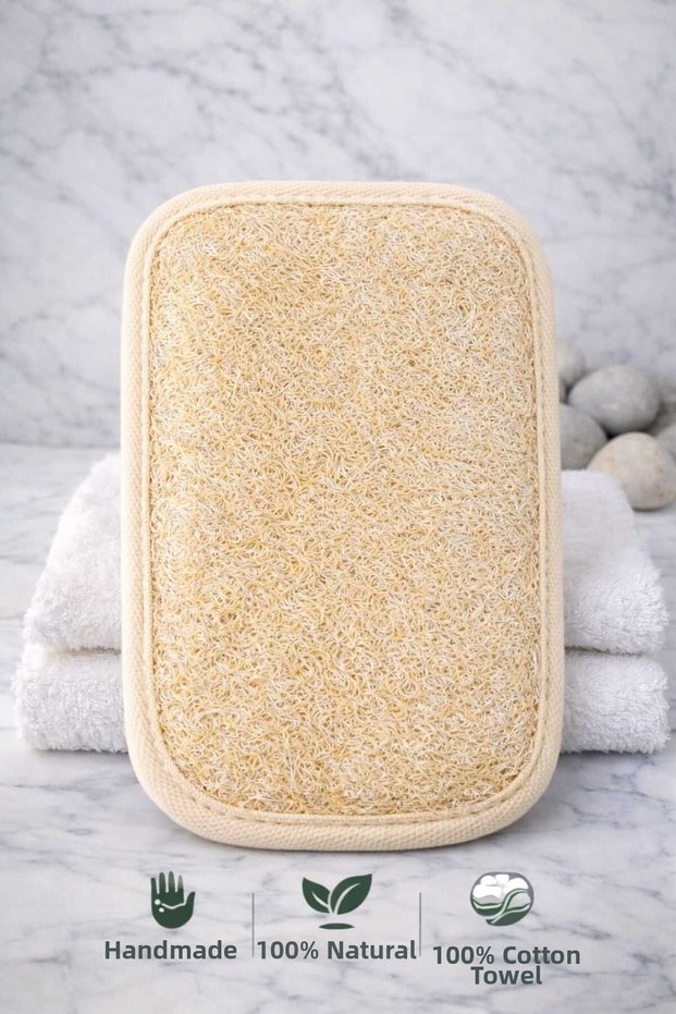 Pumpkin Fiber Body Scrubber (Large Square Pumpkin Fiber with String)