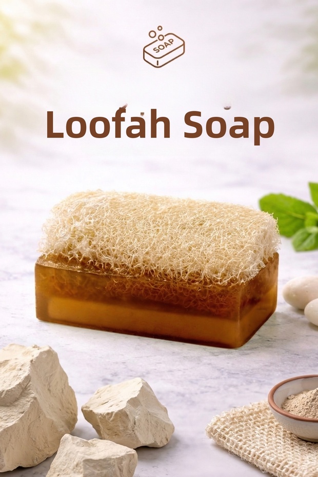 Handmade Natural Pumpkin Fiber Rushur Stone Bath Soap 1 Piece 110 Gr
