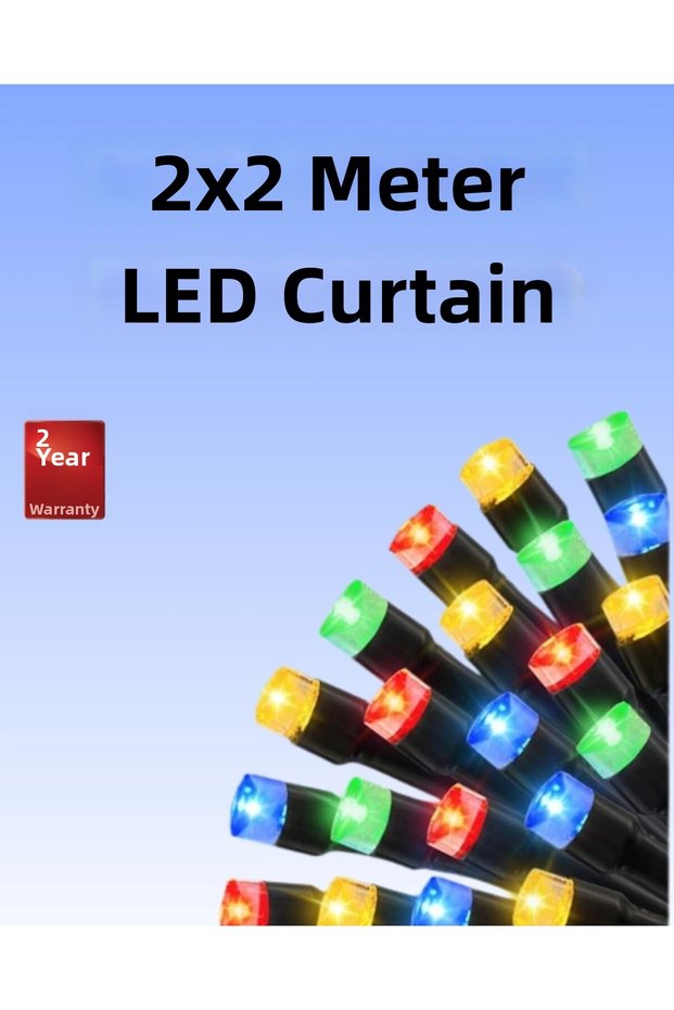 2X2 Led Curtain Light for Christmas and Party Decoration – 8 Functions