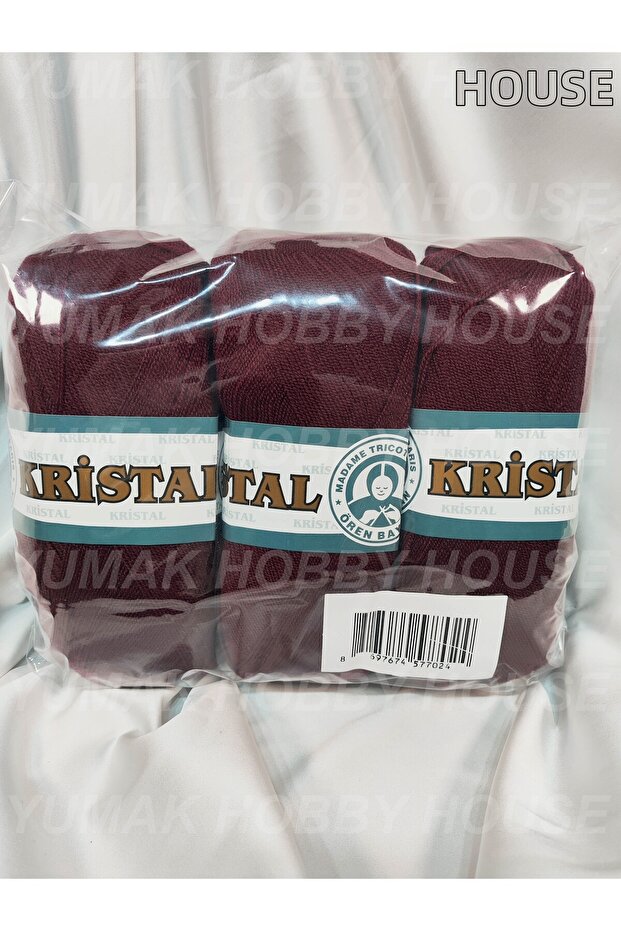 Crystal Burgundy Hand Knitting Yarn (3 Pieces) - Color: 035