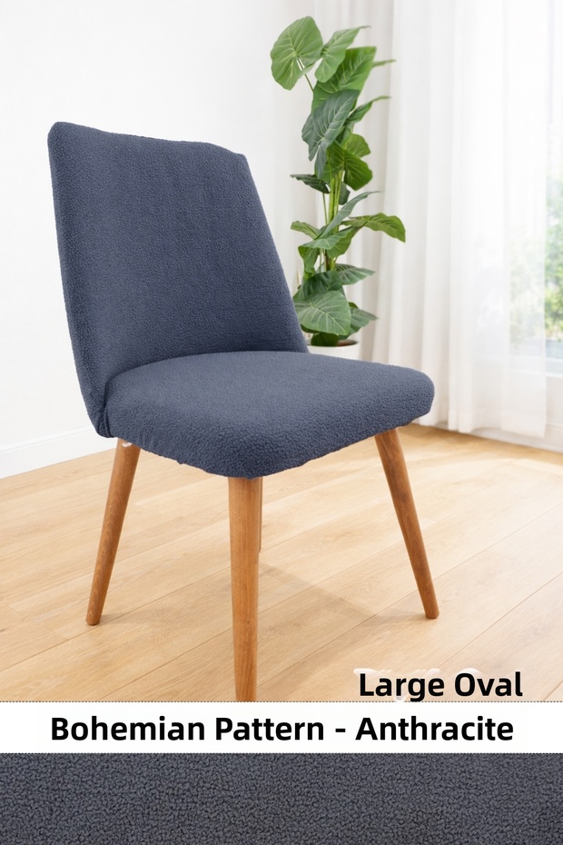 Kitchen Chair Cover-Large Oval Lycra Sand Pattern Washable Elastic Chair Cover Chair Cover