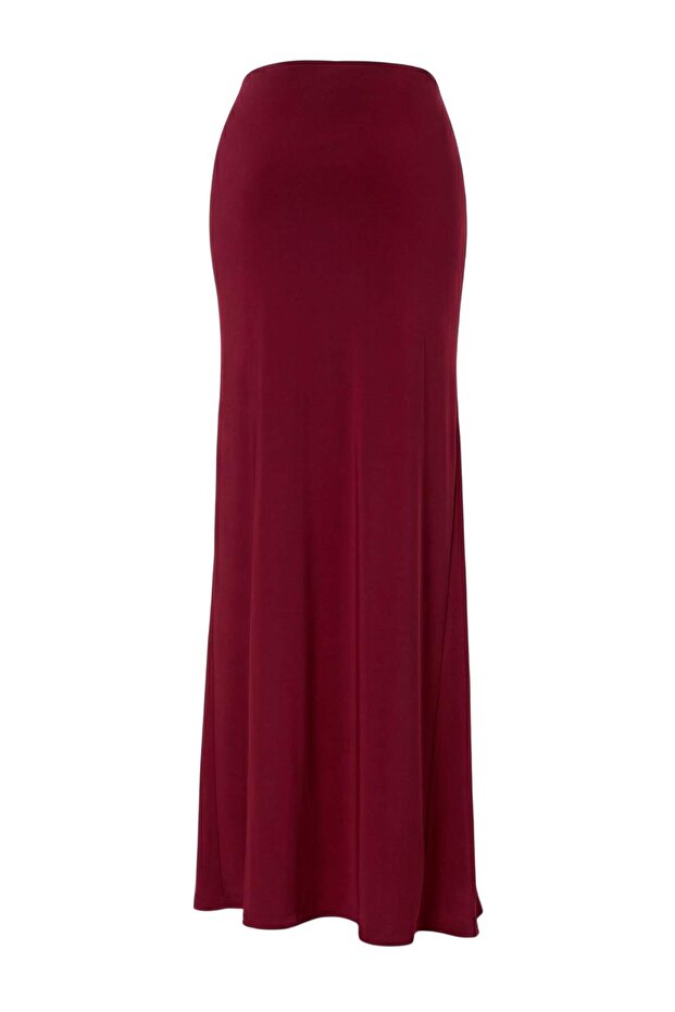 Limited Edition Bordo Düz Maxi Örme Sandy Etek TPRSS26ET00010 - 5