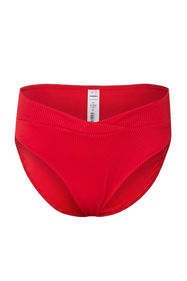 Kırmızı Dokulu Normal Bel Regular Bikini Altı TBESS26BA00014 - 4